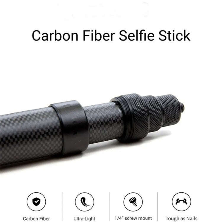 1.5m Carbon Fiber Extended Monopod Invisible Selfie Stick For Insta360  / DJI Action / GoPro / Xi...