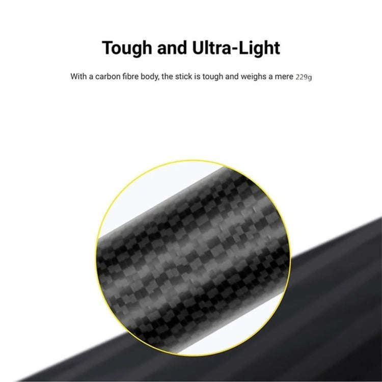 1.5m Carbon Fiber Extended Monopod Invisible Selfie Stick For Insta360  / DJI Action / GoPro / Xi...