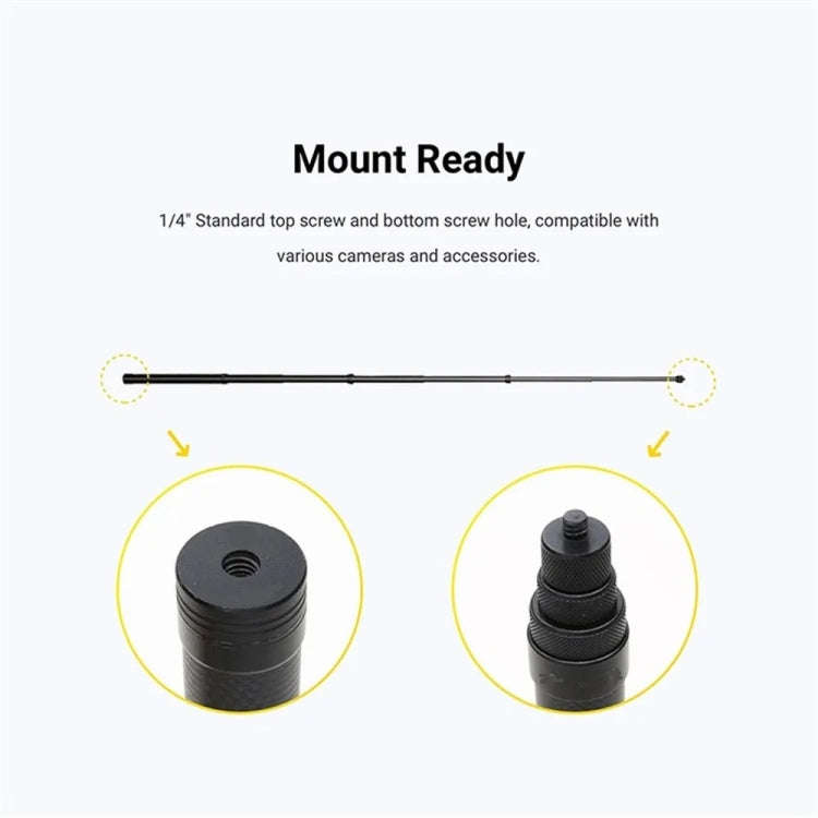 1.5m Carbon Fiber Extended Monopod Invisible Selfie Stick For Insta360  / DJI Action / GoPro / Xi...