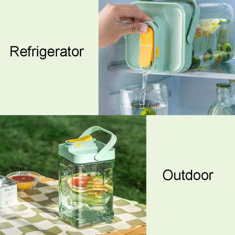 3.5L Refrigerator Cold Kettle With Faucet Household Large Capacity Cold Brew Pot(Light Green)