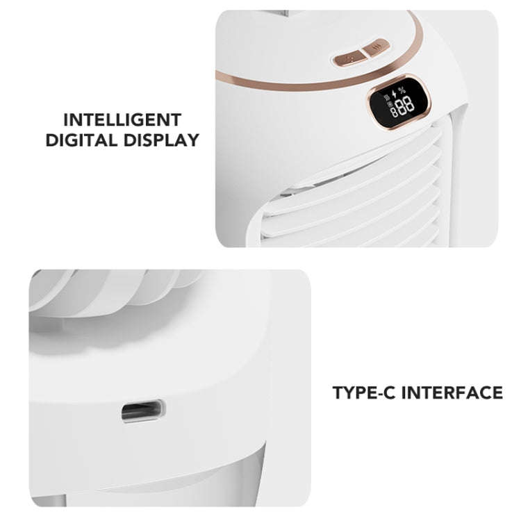 RD22 Rotating Humidification Fan Warm Light Atmosphere Light Automatic Shaking Head with Digital ...