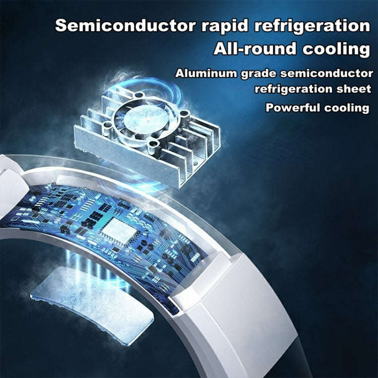 WT-F54 Wind From All Sides Long Battery Life Semiconductor Cooling Hanging Neck Fan(Blue)