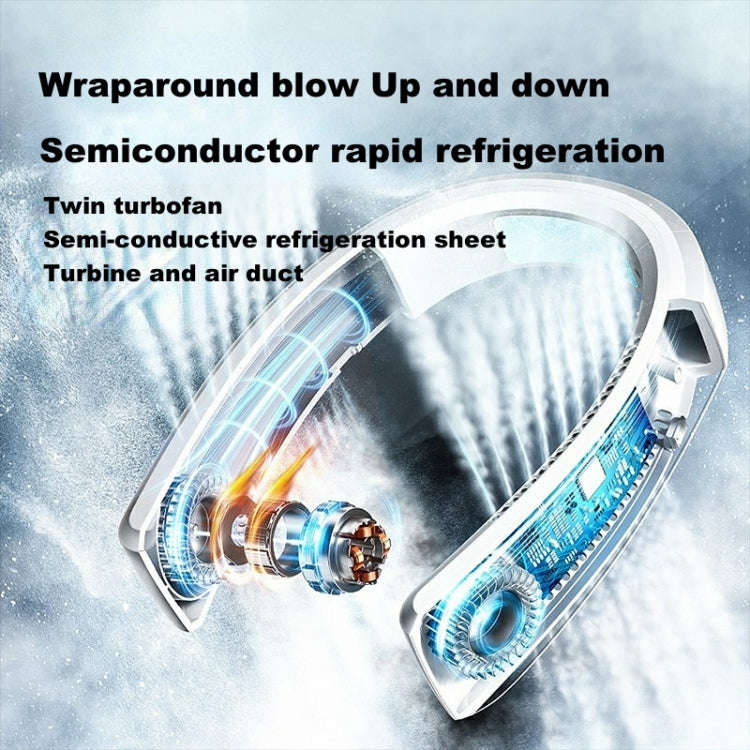 WT-F54 Wind From All Sides Long Battery Life Semiconductor Cooling Hanging Neck Fan(Blue)