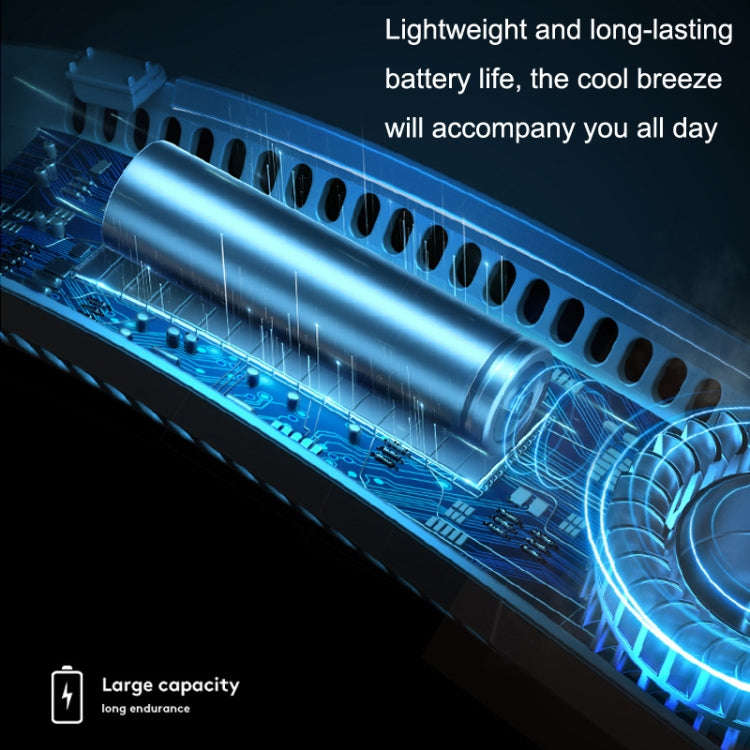 WT-F54 Wind From All Sides Long Battery Life Semiconductor Cooling Hanging Neck Fan(Blue)