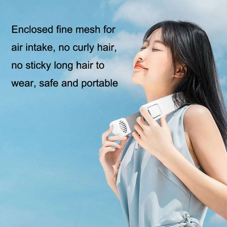 WT-F54 Wind From All Sides Long Battery Life Semiconductor Cooling Hanging Neck Fan(Blue)
