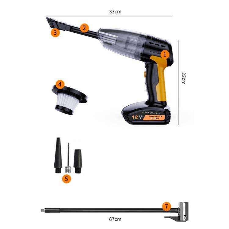 SUITU ST-6637  Wireless+Toolbox 5 In 1 60W  Double Motor Car Vacuum Cleaner With Blowing Air Pump...