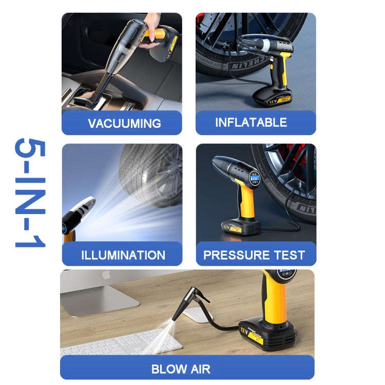 SUITU ST-6637  Wireless Model 5 In 1 60W  Double Motor Car Vacuum Cleaner With Blowing Air Pump P...