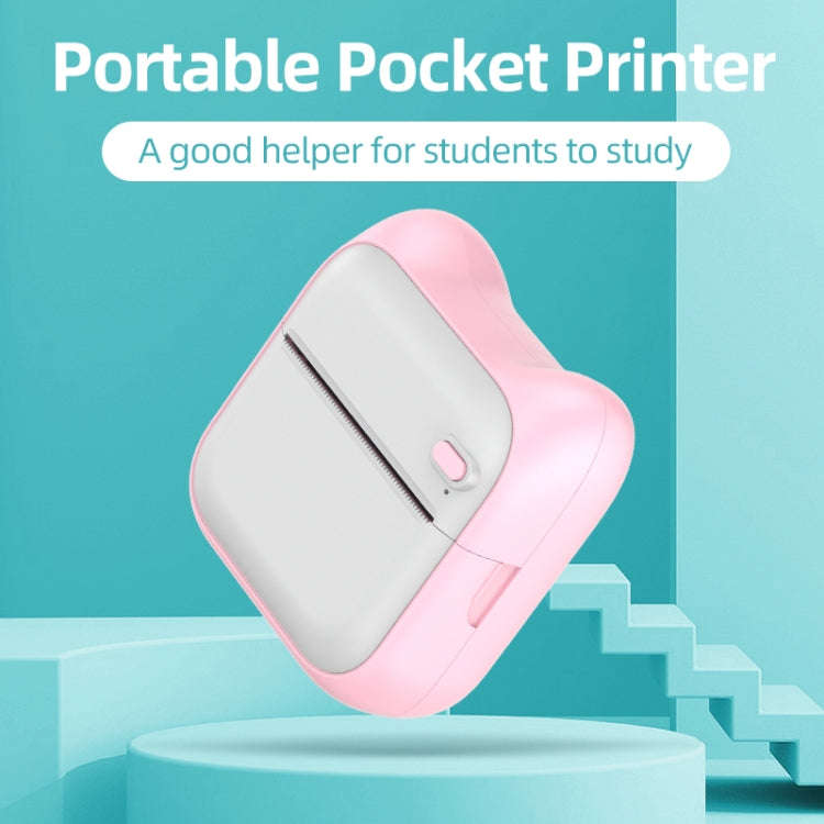 A31 Bluetooth Handheld Portable Self-adhesive Thermal Printer, Color: Pink+5 Rolls Printer Paper