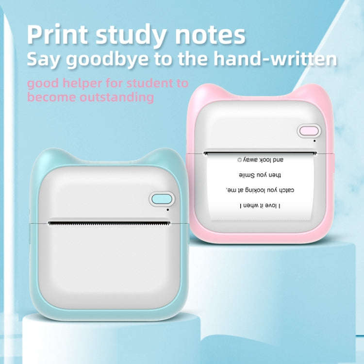 A31 Bluetooth Handheld Portable Self-adhesive Thermal Printer, Color: Pink+5 Rolls Printer Paper