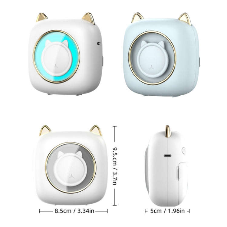 C23 Seven Colors Atmosphere Breathing Light Wireless Thermal Printer, Color: Blue+5 Rolls Thermal...