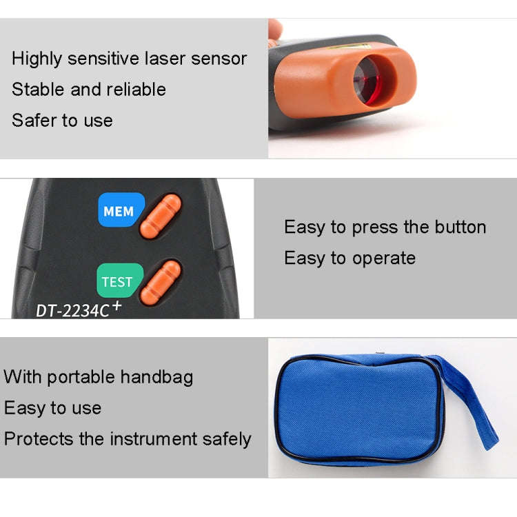 DT2234C+ Handheld Portable Motor Gear Tachometer Laser Tachometer