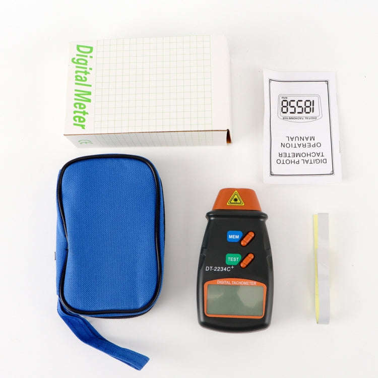 DT2234C+ Handheld Portable Motor Gear Tachometer Laser Tachometer