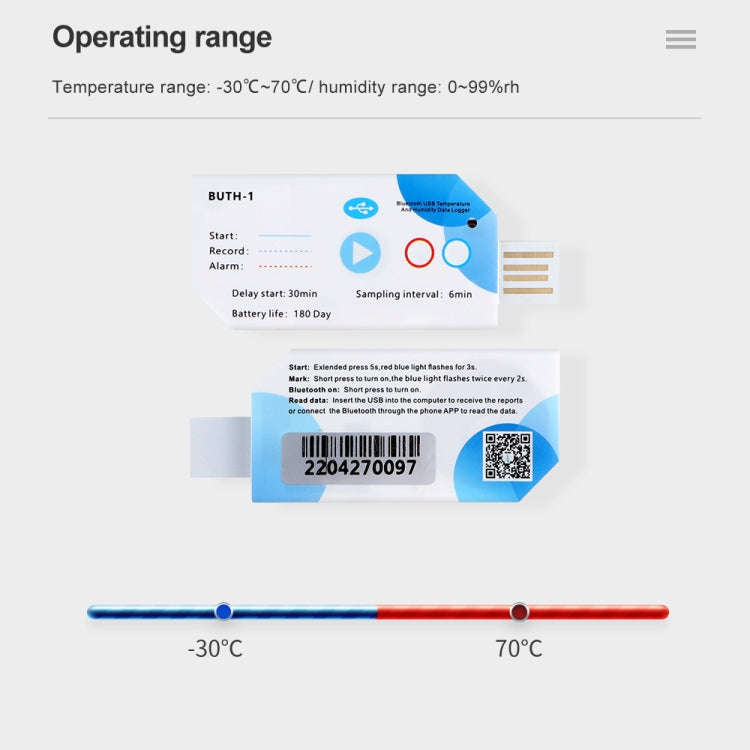 Temp012 Temperature Bluetooth APP Connect Medical Warehouse Cold Chain Transport USB Data Recorder