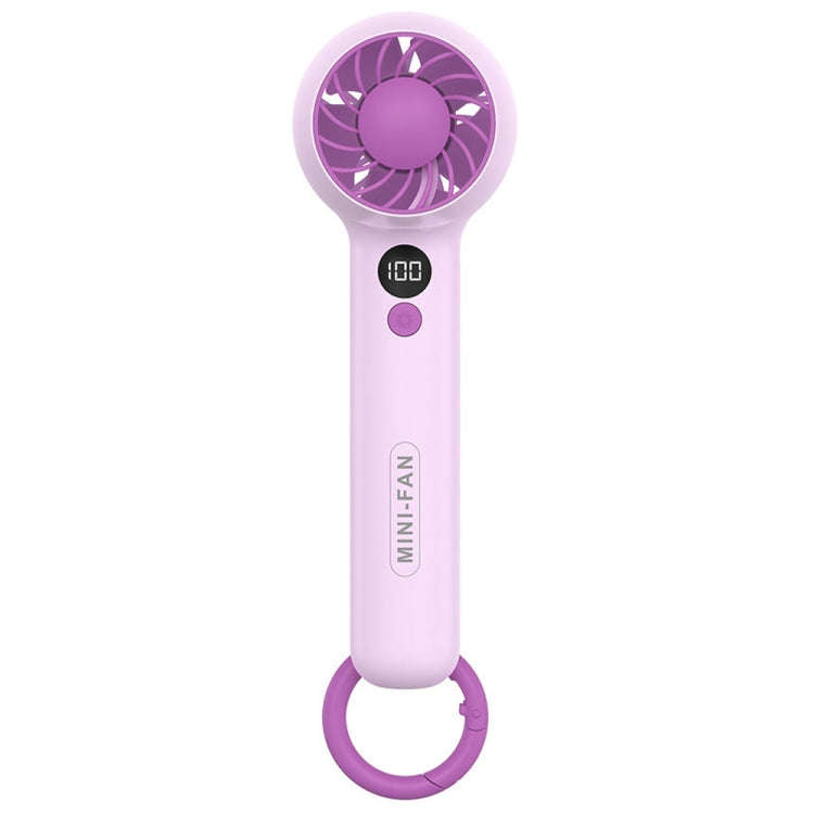 F2302 Handheld Portable Mini USB Office Student Fan with Hook(Purple)