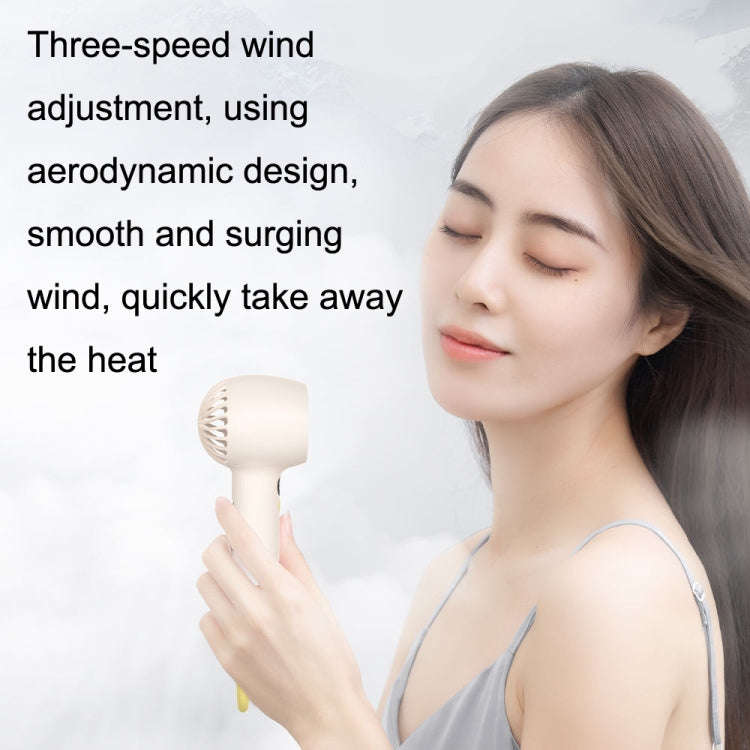 F2302 Handheld Portable Mini USB Office Student Fan with Hook(Yellow)