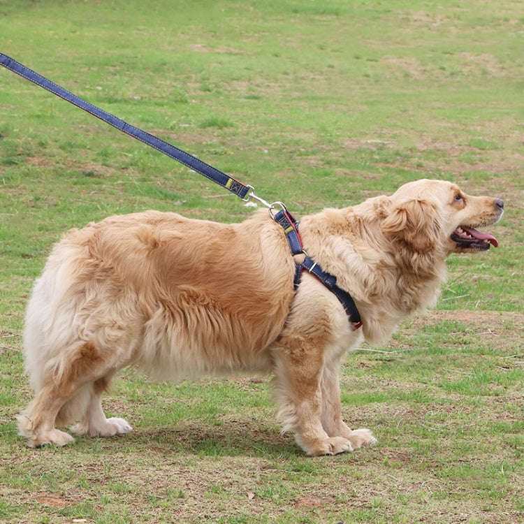 BG-Q1025 Leash+Chest Strap Thickened Strong Denim Pet Dog Leash Set, Size: L(Pink)