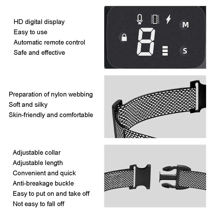 Intelligent Automatic Electric Strike Collar Touch Digital Display Rechargeable Waterproof Dog Tr...
