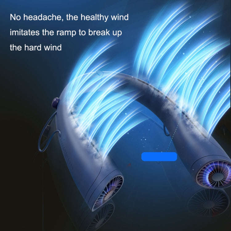 U-23 Ultra-Long Battery Life Outdoor Mute USB Bluetooth Hanging Neck Fan(blue)