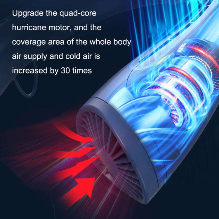 U-23 Ultra-Long Battery Life Outdoor Mute USB Bluetooth Hanging Neck Fan(blue)