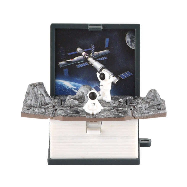 Stereo Folding Book Keychain Kids Educational Toys(Space Astronaut Gray)