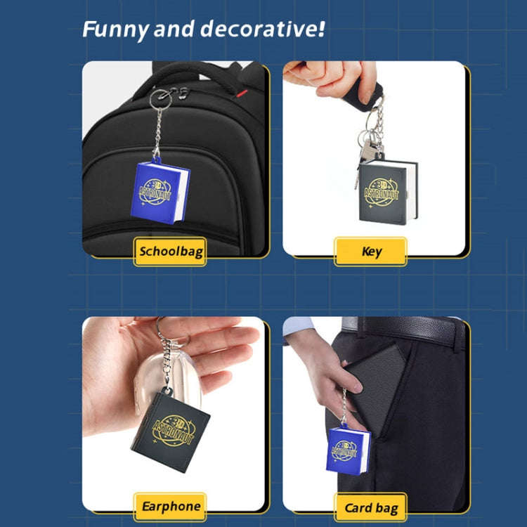 Stereo Folding Book Keychain Kids Educational Toys(Space Astronaut Blue)