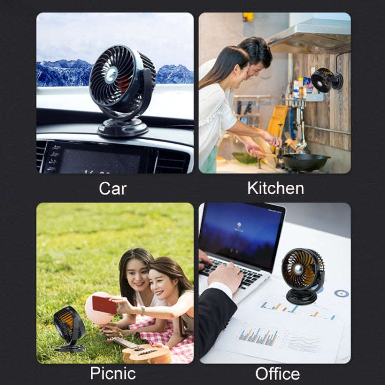 F611 Rotatable Multi-angle Air Supply Car Silent Fan(24V Cigarette Lighter)