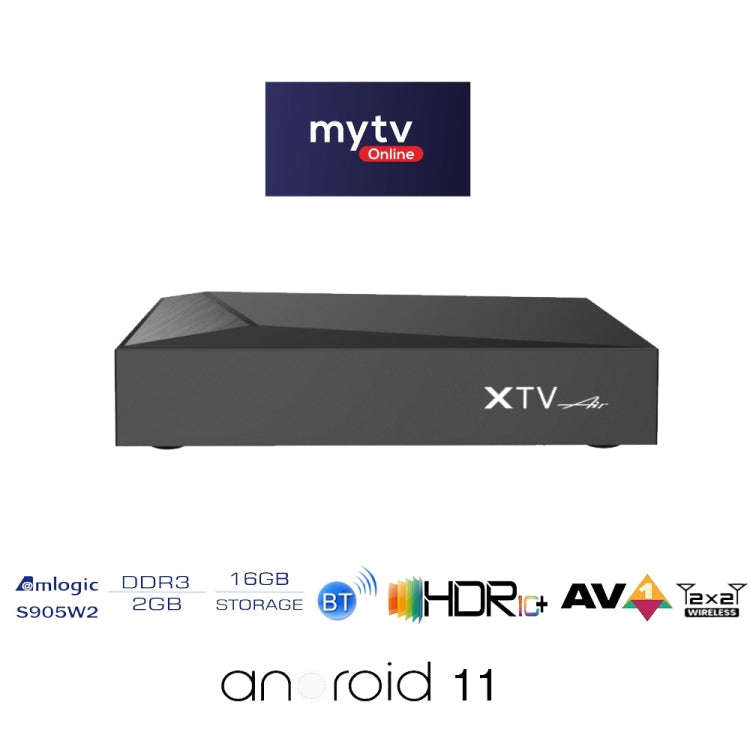 XTV Air 2GB+16GB Infrared Remote Version Mini HD 4K Android TV Network Set-Top Box Amlogic S905w2...