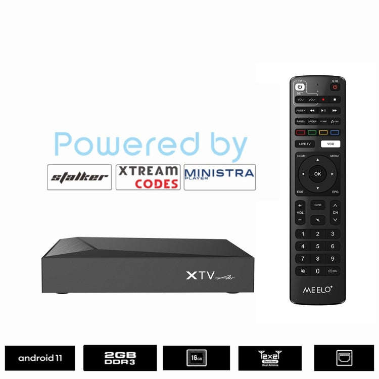 XTV Air 2GB+16GB Infrared Remote Version Mini HD 4K Android TV Network Set-Top Box Amlogic S905w2...
