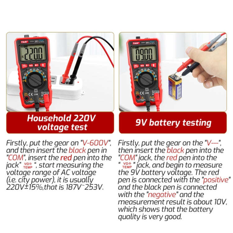 TASI TA801A Digital Multimeter Fully Automatic Multifunctional Digital Current Meter(Manual Model...