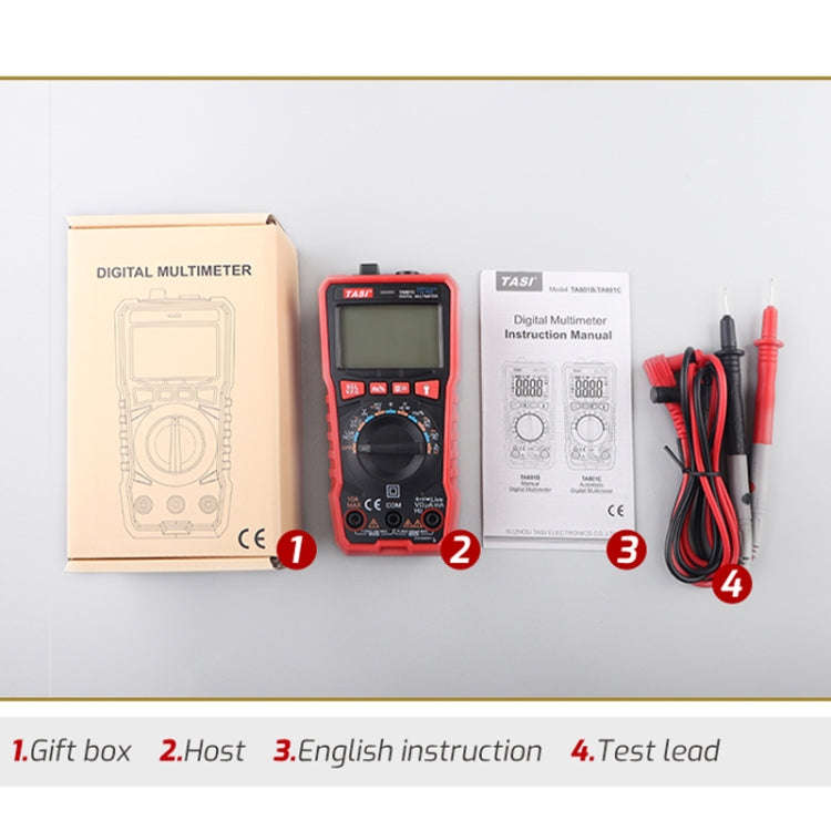 TASI TA801A Digital Multimeter Fully Automatic Multifunctional Digital Current Meter(Manual Model...