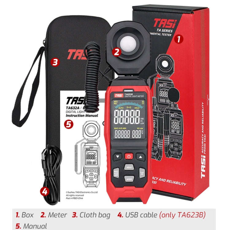 TASI TA632B USB Computer Connection Digital Illuminance Meter Lumen Tester Brightness Meter
