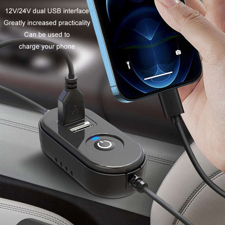 F6026 Large Suction Cup Vehicle-Mounted Double-Head Fan, Model: Cigarette Lighter with USB