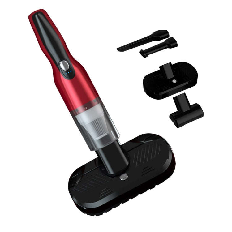 4 In 1 12000pa Wireless  Mini Handheld Car Vacuum Cleaner Mite Remover(Red)