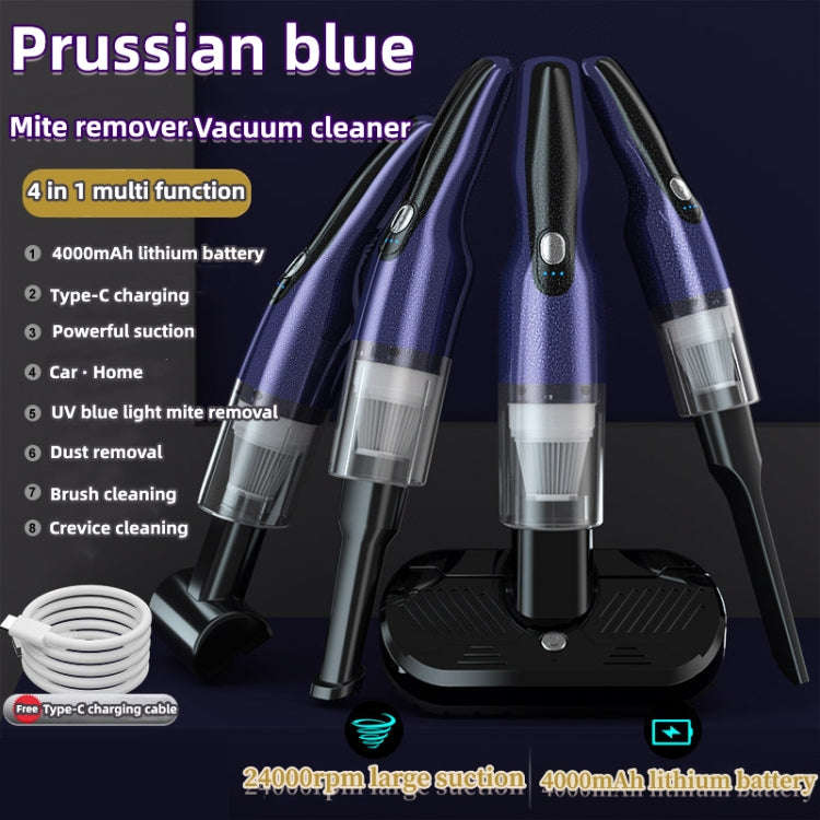 4 In 1 12000pa Wireless  Mini Handheld Car Vacuum Cleaner Mite Remover(Red)