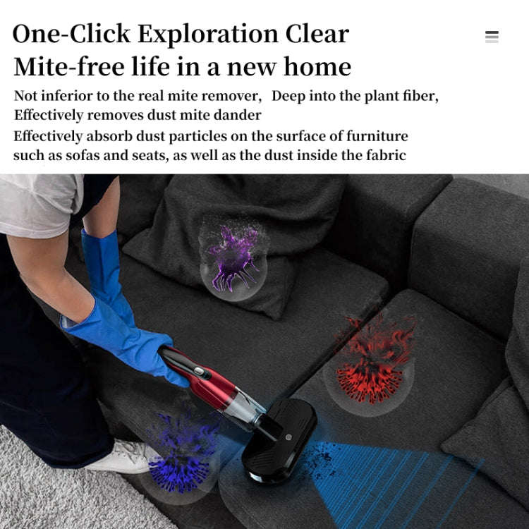 4 In 1 12000pa Wireless  Mini Handheld Car Vacuum Cleaner Mite Remover(Red)