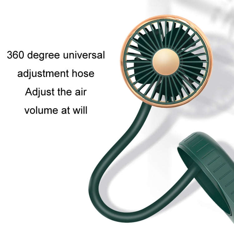 F304 Double-head Hose Built-in Lithium Battery USB Car Fan, Color: Green Gold