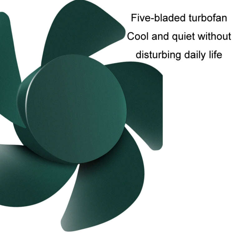 F304 Double-head Hose Built-in Lithium Battery USB Car Fan, Color: Green Gold