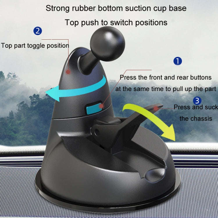 F4206 Suction Cup Double Head Car USB Fan(Black)
