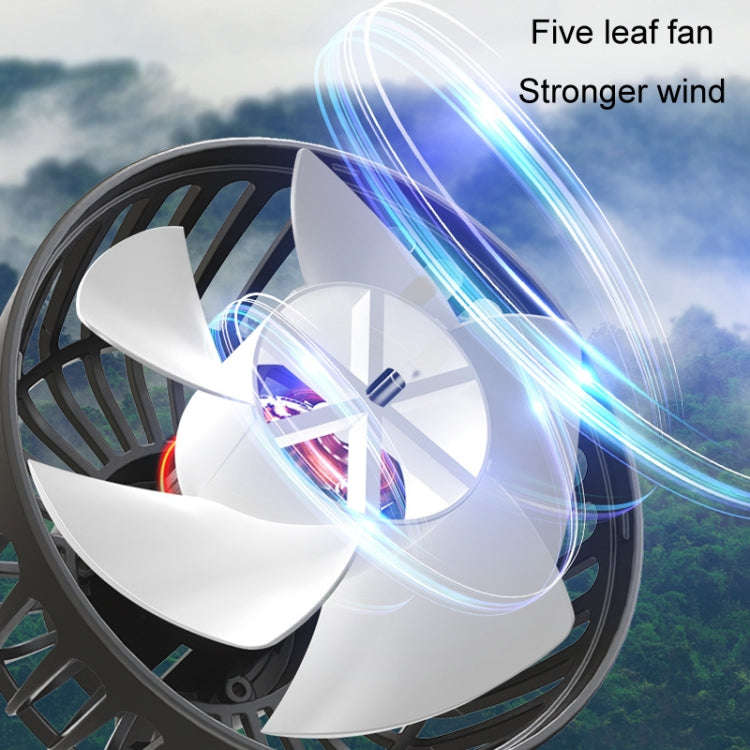 F4206 Suction Cup Double Head Car USB Fan(Black)