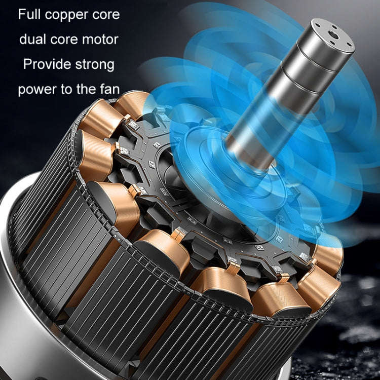 F6207 Car Rear Seat Zip Lock USB Double Head Fan, Model: Cigarette Lighter with USB