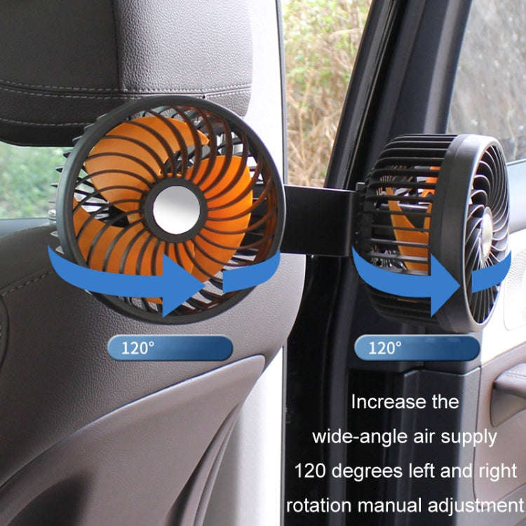 F6207 Car Rear Seat Zip Lock USB Double Head Fan, Model: USB