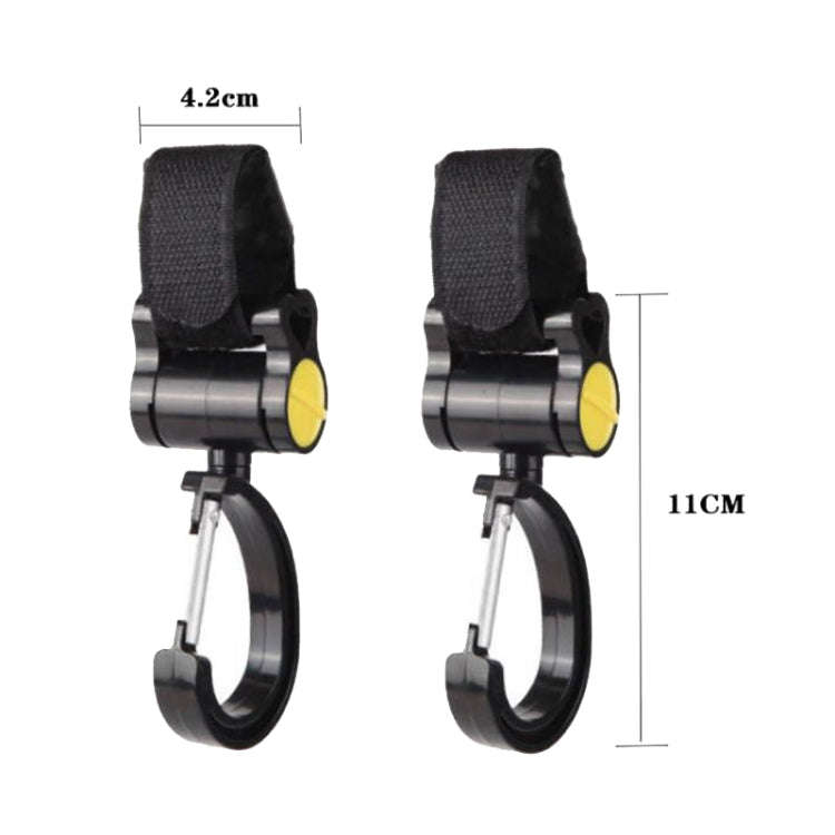 2pcs Universal Baby Stroller Hooks Accessories 360 Degree Sticky Hooks(Black)