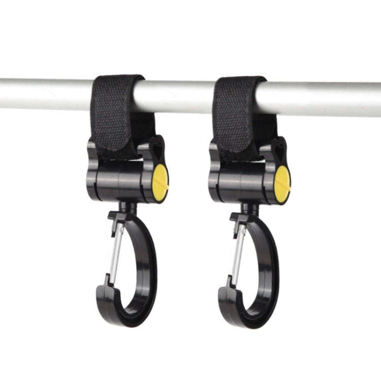2pcs Universal Baby Stroller Hooks Accessories 360 Degree Sticky Hooks(Black)