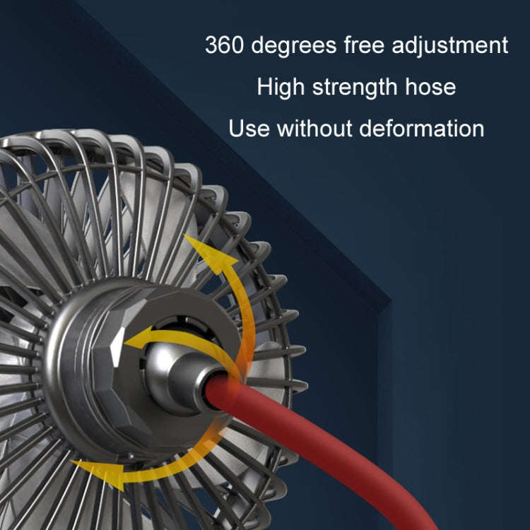 F508 Car Rear Seat USB Air Speed Adjustable Hose Fan(Black Red)