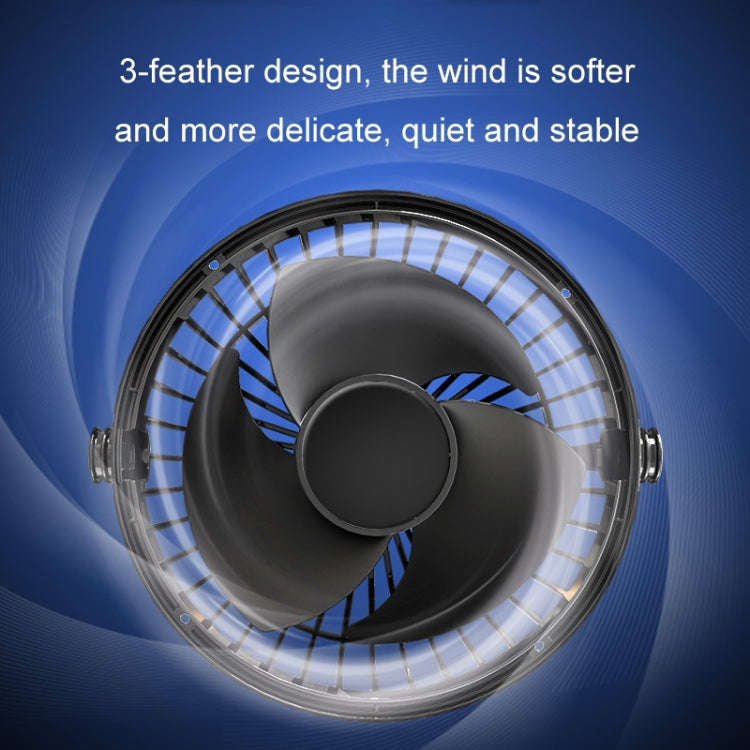 F623 12V/24V Vehicle Electric Oscillating Head Rotatable Double Head Fan (Basic)
