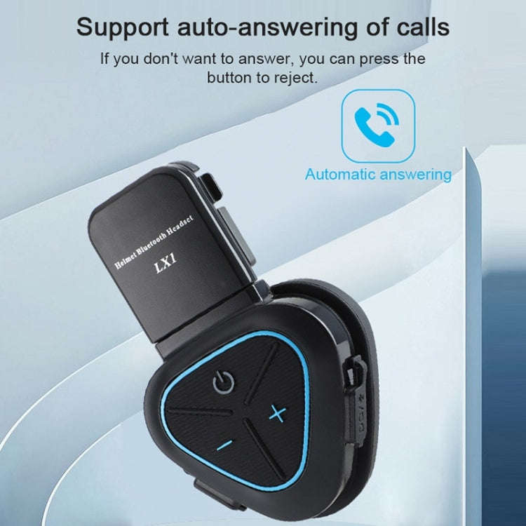 LX1 Motorcycle Half Helmet Waterproof Wireless 5.3 Bluetooth Headset, Version: English(Classic Blue)