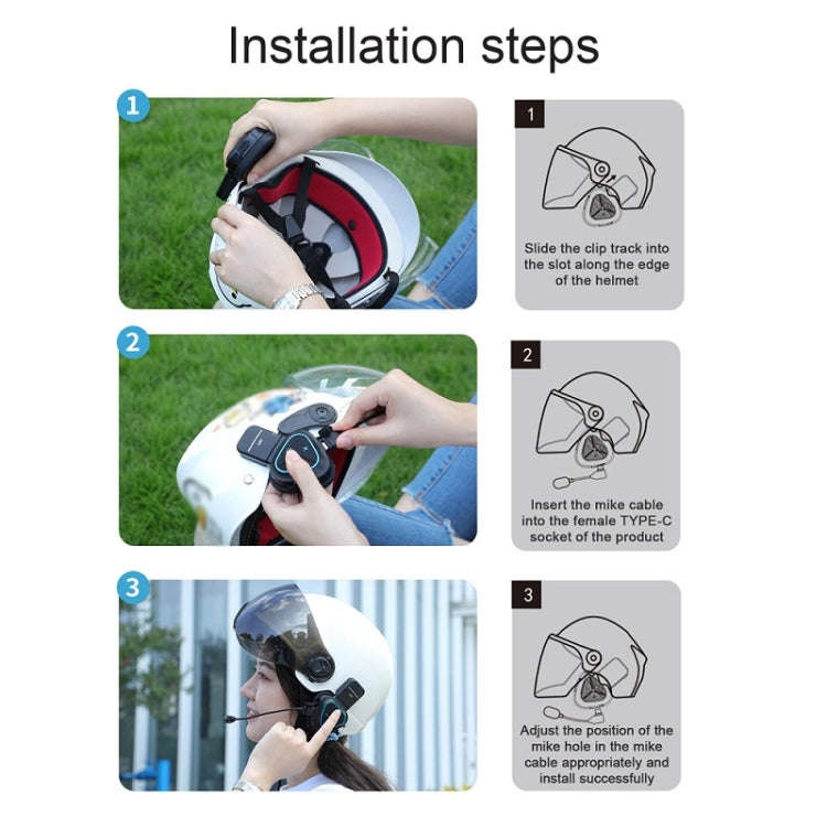 LX1 Motorcycle Half Helmet Waterproof Wireless 5.3 Bluetooth Headset, Version: English(Classic Blue)