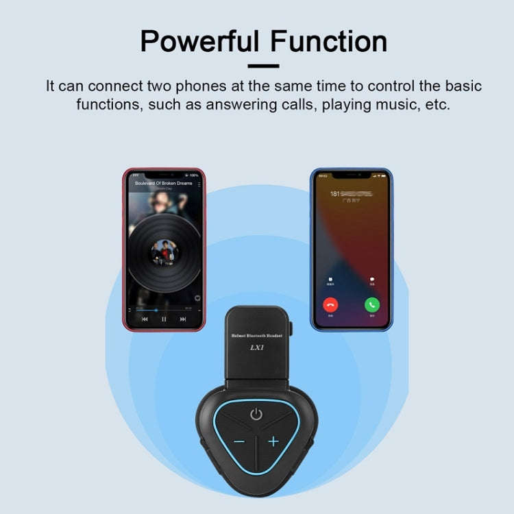 LX1 Motorcycle Half Helmet Waterproof Wireless 5.3 Bluetooth Headset, Version: English(Classic Blue)