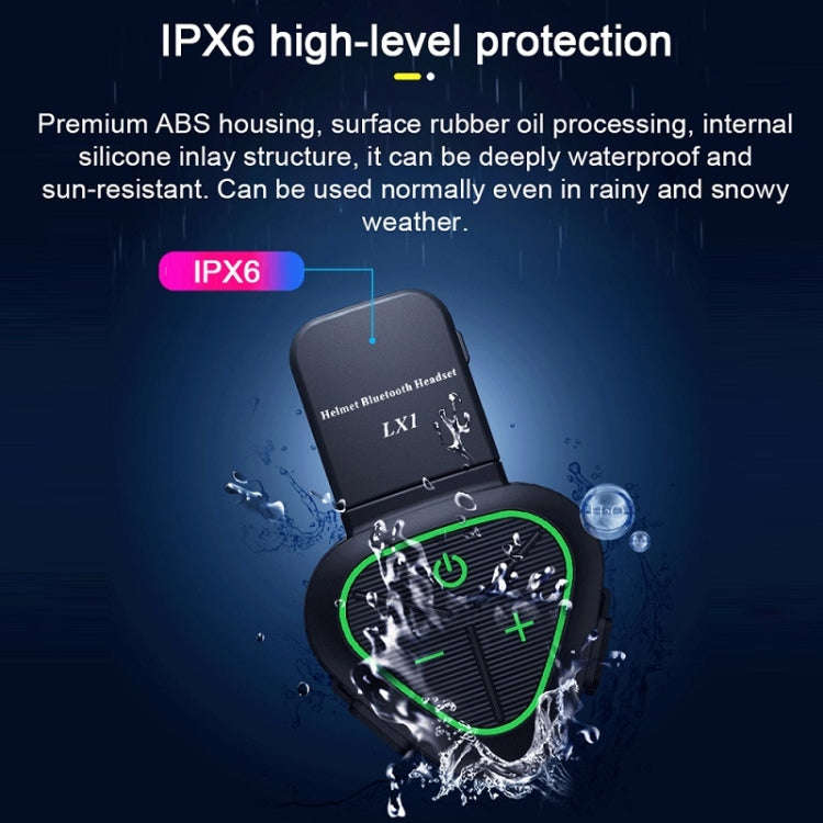 LX1 Motorcycle Half Helmet Waterproof Wireless 5.3 Bluetooth Headset, Version: English(Classic Blue)