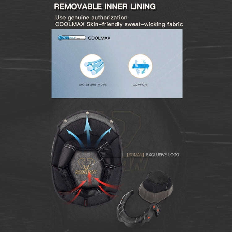SOMAN Motorcycle Four Seasons Carbon Fiber Half Helmet, Color: Bright Carbon Fiber(L)